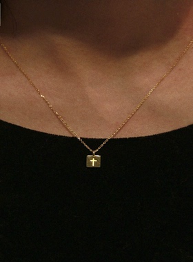 Heymen黑门 法风小众 the truth set me free 银镀金十字架女项链