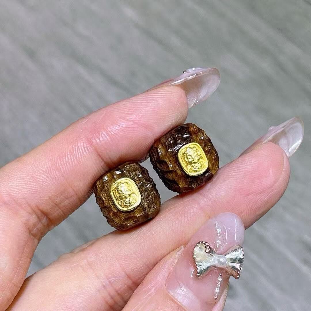 2026新品檀木沉香度母文玩配饰手串手链DIY散珠 串珠隔珠配件diy