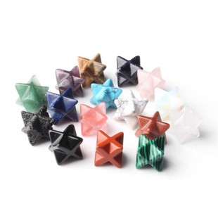 2026天然白紫粉水晶原石梅尔卡巴摆件对角20立体六芒星生命之花八