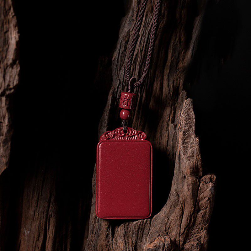 2026朱砂无事牌吊坠男女本命年原矿紫金砂纳福项链符挂件