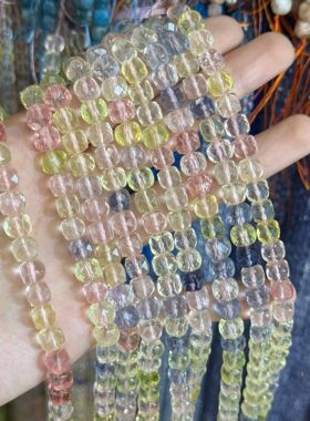 20265mm/8mm优化马卡龙色彩托帕石方糖散珠半成品DIY项链手链配珠
