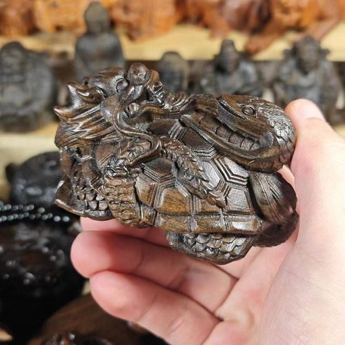 2026印尼沉香木雕玄武龙龟乌龟玄武把件文玩摆件装饰车摆件