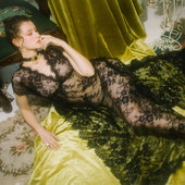 绝代艳后性感透明罩衫 管阿姨十点半A 005蕾丝罩裙复古睡裙