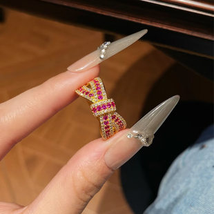 足金999交织蝴蝶黄金戒指富家千金公主风上手贵气送女友礼物