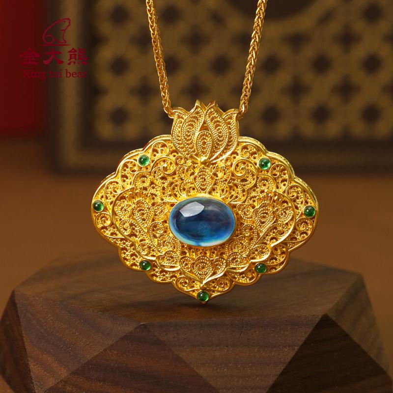 金大熊黄金吊坠复古宫廷风