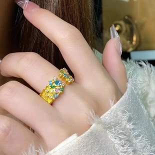 足金999璀璨繁星黄金戒指独特设计不撞款送女友送老婆