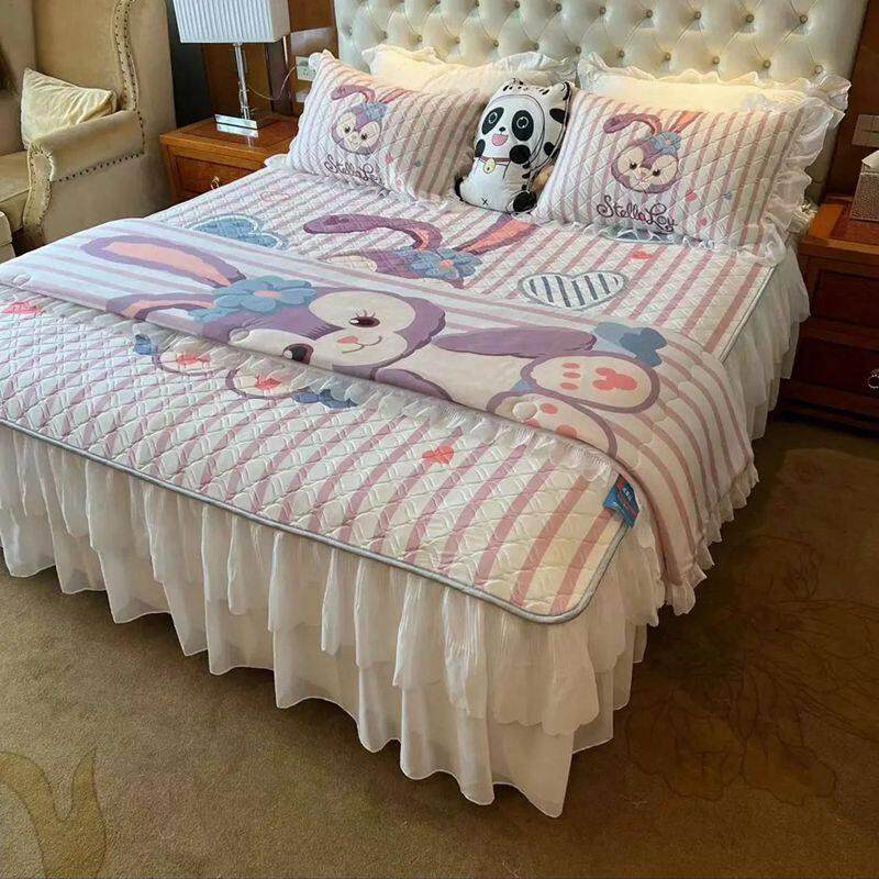 天然乳胶凉席夏被四件套床裙款卡通冰丝席三件套可水洗折叠空调席,床上用品,乳胶席,淘宝优惠券,粉丝福利购,淘宝优惠卷