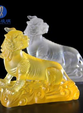 古法琉璃地藏王坐骑谛听像家用客厅供奉佛堂寺庙用品谛听神兽摆件