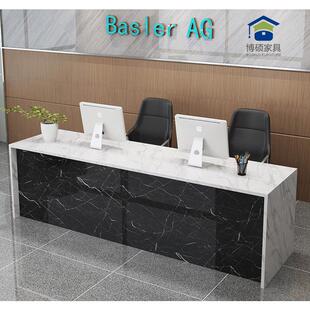 彷大理石纹前台接待台旅行社收银台吧台中介房产办公桌子电脑桌