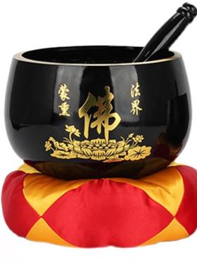 莲花铜磬佛字铜钵修行钵佛音碗颂钵佛具铜庆瑜伽铜钵法器铜钵盂