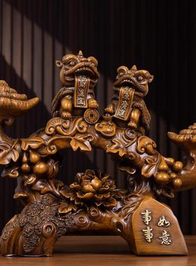 生意兴隆招财摆件如意狮子客厅办公室收银台装饰品店铺开业礼物