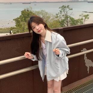 麂皮绒外套女2025春季韩系穿搭宽松学生夹克上衣薄款刺绣棒球服