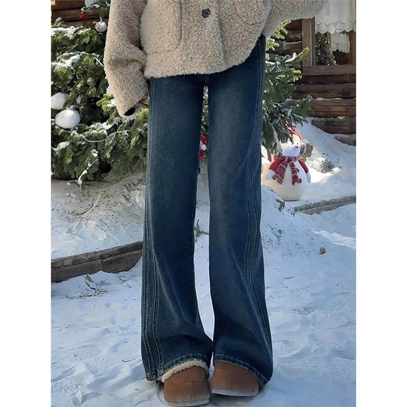 覆古的蓝色阔腿牛仔裤女士春秋季新胖姐姐mm梨形身材高腰宽松修身,女装/女士精品,大码裤装,淘宝优惠券,粉丝福利购,淘宝优惠卷