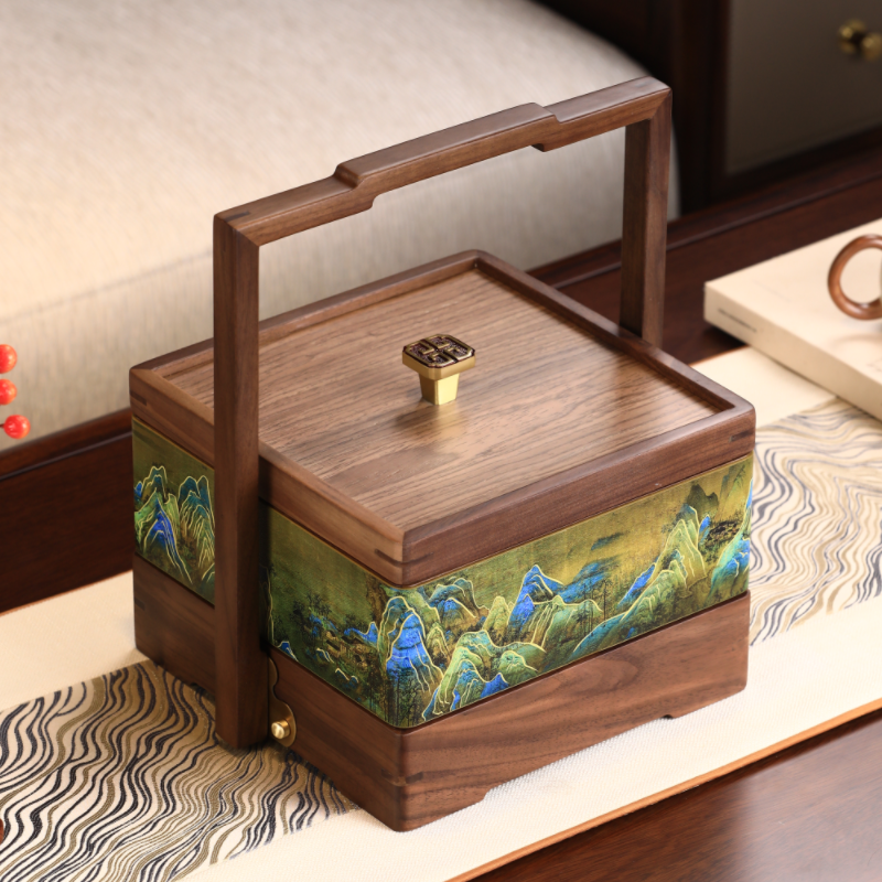 【胡桃木】中式茶几坚果干果盒