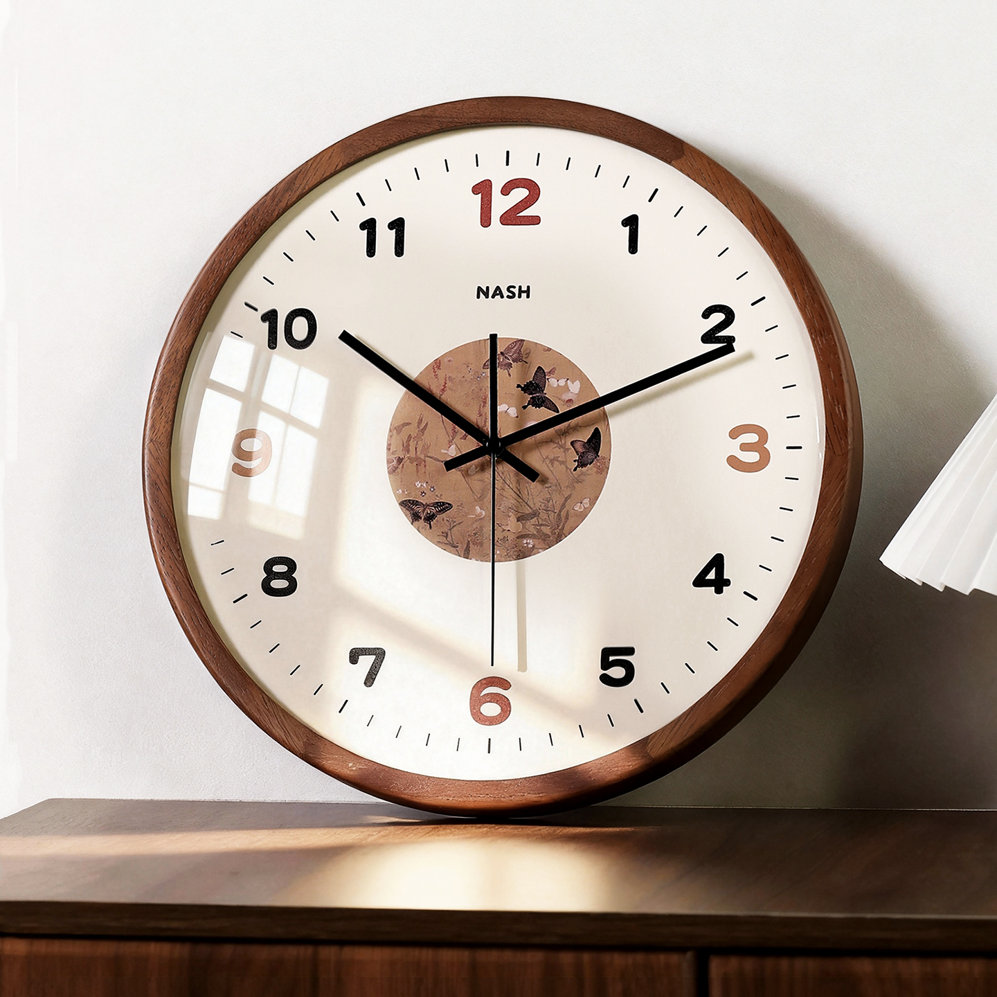 家用新中式简约实木挂钟