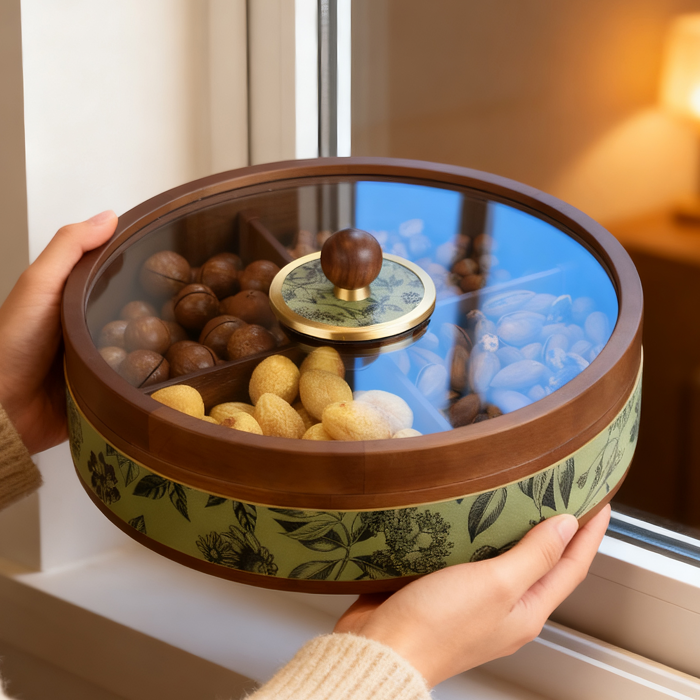中式果盘家用高端客厅精致茶几高颜值2025新款坚果干果点心糖果盒