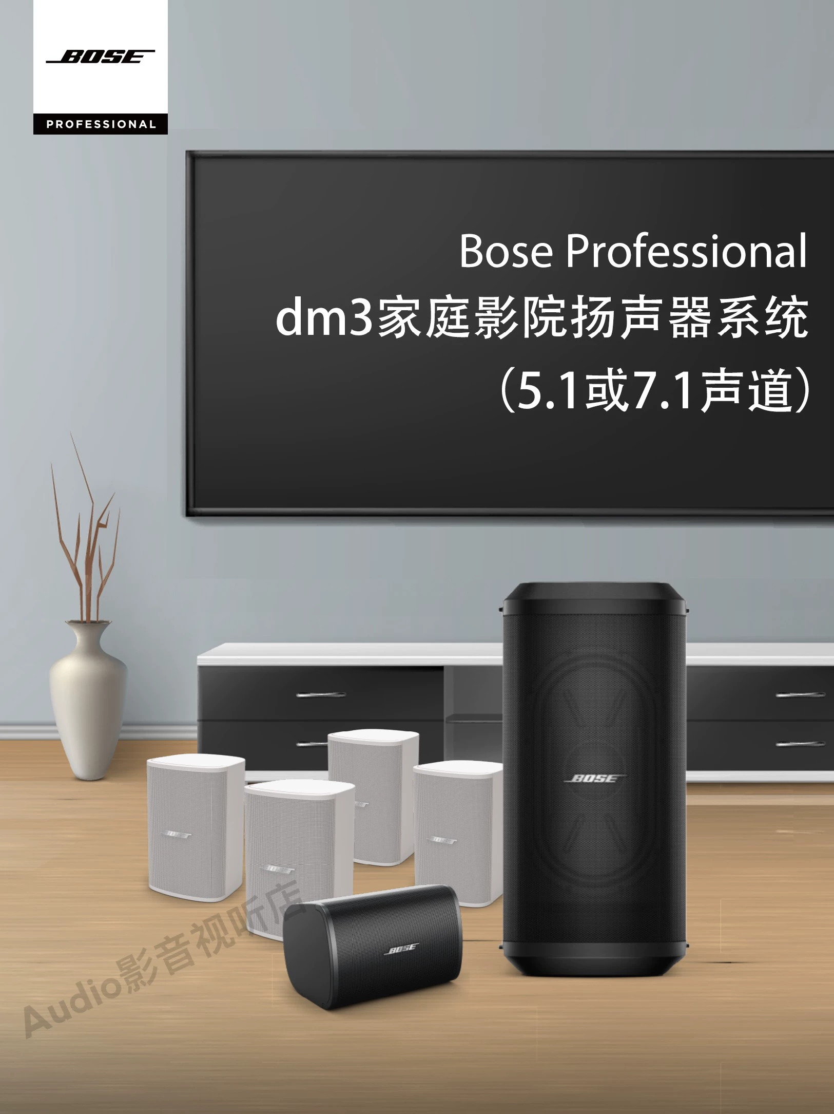 Набор аудиосистемы Bose Family Cinema 5.1 с динамиками Dolby Panorama Surround, Bluetooth, беспроводной звук, пистолет