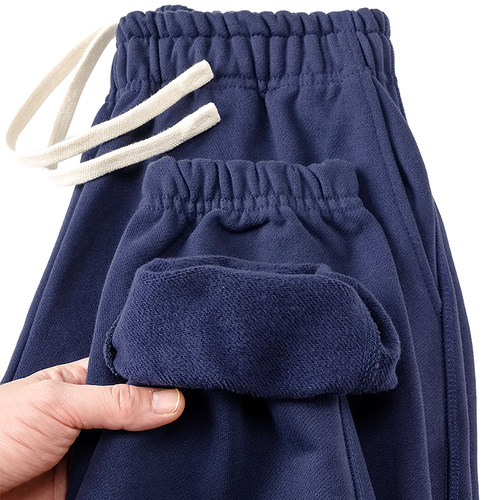 480克加绒加厚高克重卫裤男女同款冬季重磅休闲裤束脚宽松长裤子