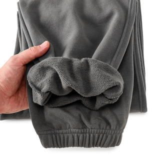 男士 500G重磅一体绒卫裤 秋冬季 宽松运动直筒休闲裤 新款 加绒束脚裤