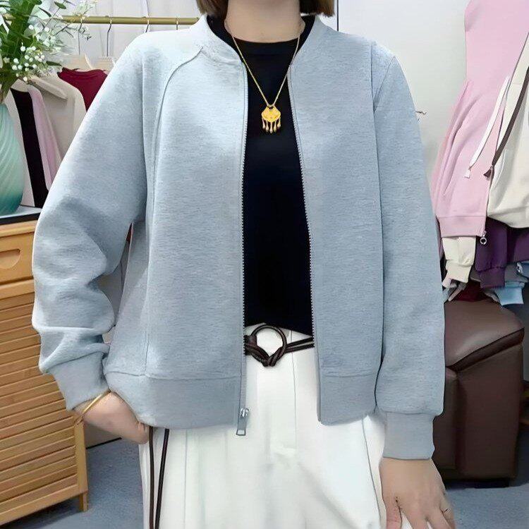爆款纯色卫衣棒球服女2026春短外套