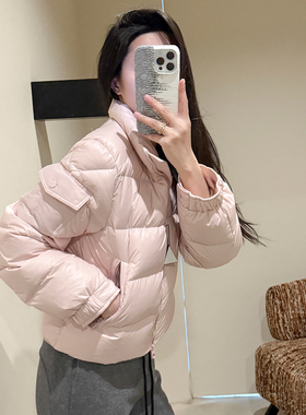 蒙口哨 M蒙家羽绒服女短款立领加厚鹅绒冬装新款petra面包服外套