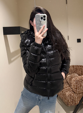 蒙口哨 M蒙家羽绒服王菲bady连帽鹅绒服女冬装新款修身短款外套