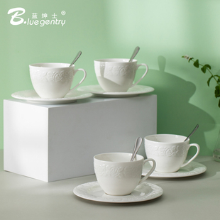 陶瓷欧式 咖啡杯碟套装 咖啡套具卡布奇诺骨瓷杯下午茶 GENTRY BLUE