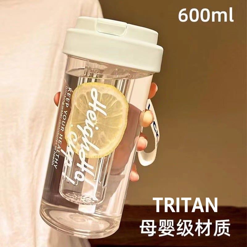 简约高颜值Tritan塑料杯女夏季大容量学生杯子耐高温儿童吸管水杯