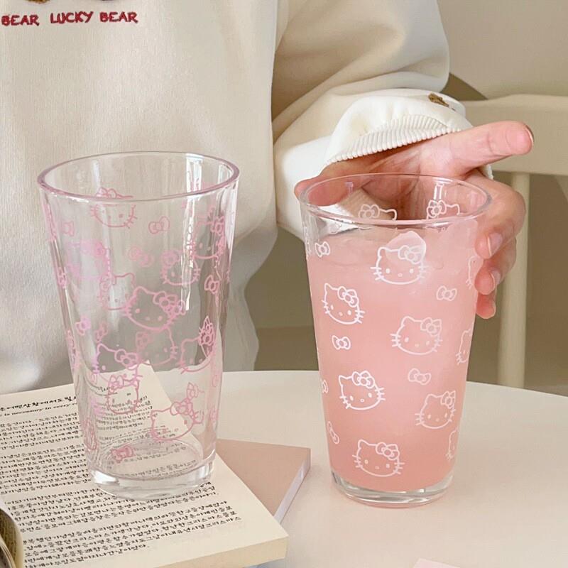hellokitty高颜值玻璃杯家用喝水杯大容量办公室果汁杯一件代发