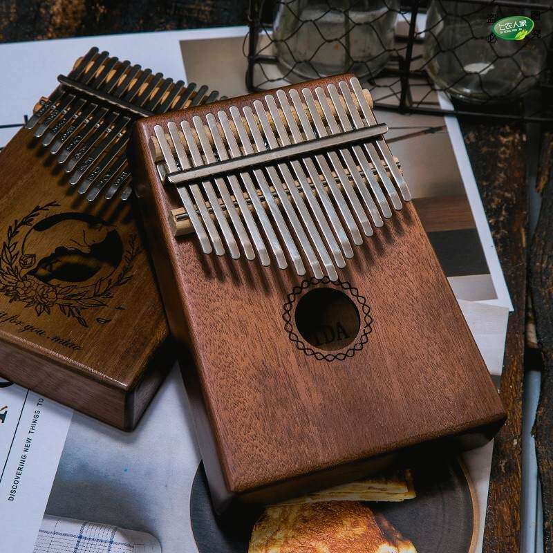 网红手指琴卡林巴拇指琴初学者便携便宜复古17音指拇琴母子琴乐器