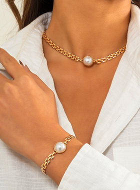 2023 Simple Imitation Pearl Choker Necklaces for Women