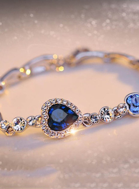 New Women Luxury Lucky Bracelet for Female Blue Crystal