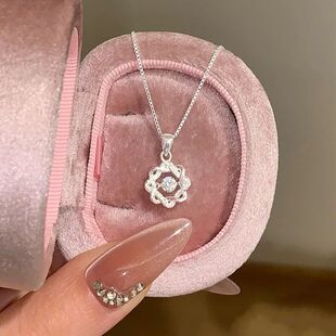 New Sterling Silver Geometric Shape Necklace Personality Sim
