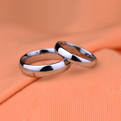 Fashion simple titanium steel plain couples ring 6mm and