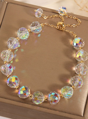 Exquisite Temperament Crystal Woven Beaded Bracelet for