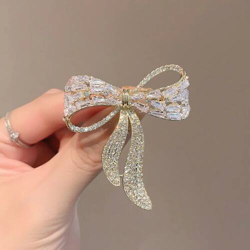 Bow Tie Rhinestone Brooch Female Simple Personality Fashion