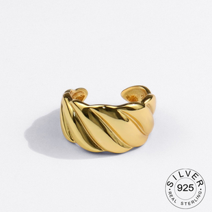 Silver Strips Gold Vintage Rings Sterling Color for 925