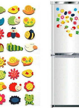 12pcs Novelty Animals Wooden Cartoon Fridge Magnet Sticker