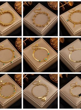 2023 316 Stainless Steel Vintage Green Stone Heart Tassel