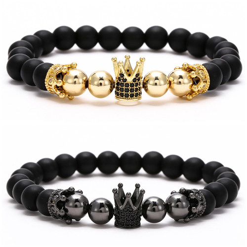 2022 Fashion Micro CZ King crown charm bracelet handmade