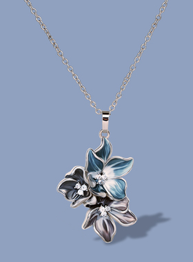 925 Silver Women's Necklace Simple Flower Pendant