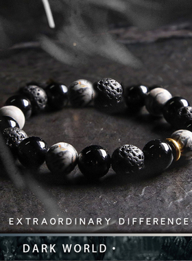 Dark Series Natural Black Onyx Volcanic Rock Map Stone