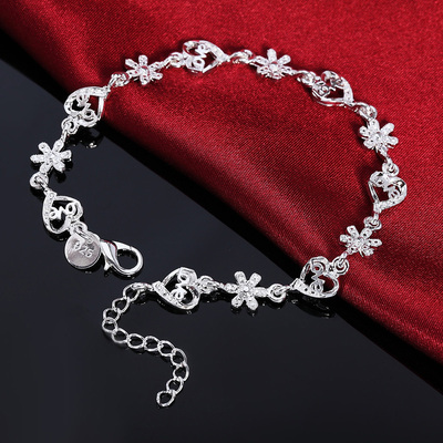 Hot fine 925 sterling silver Bracelet Fashion crystal