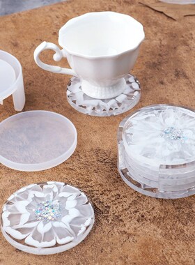 DIY Crystal Epoxy Resin Mold Coaster Round Coaster Box Stora
