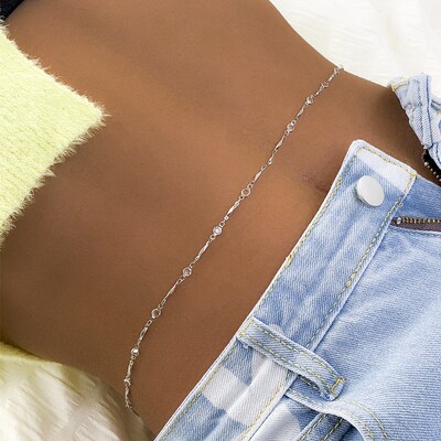 Simple Crystal Body Waist Chain for Women Egirl Minimalism