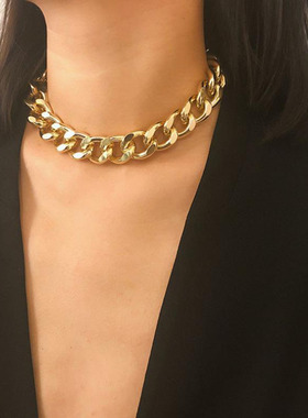 Fashion Big Necklace for Women Twist Gold Silver Color