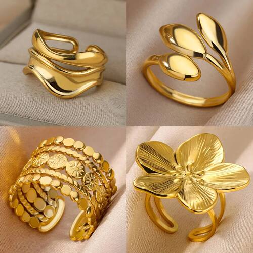 Free Shipping Multilayer Flower Rings For Women Stainless