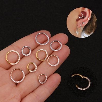 Stainless Steel Piercing Daith Clicker Nose Ring Hoop