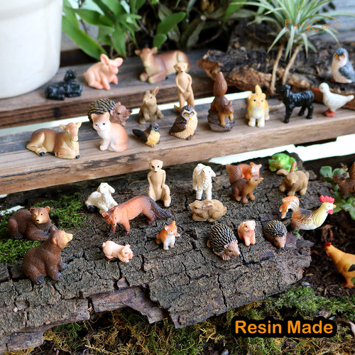 2024 N Resin Miniature Animals Fairy Garden Mini Forest Farm