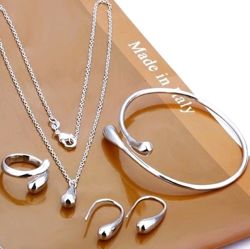 Exquisite Fashion S Silver Needle Earrings Ring Bracelet